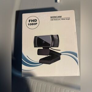 1080P FHD Black Webcam New Open Box